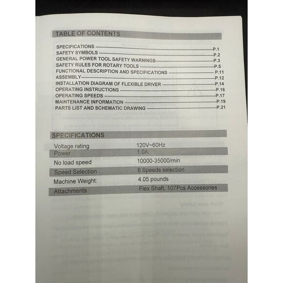 AVID POWER Rotary Tool Kit w/ Flex Shaft, 6 Speeds, 107 Accs & Case - Picture 5 of 8